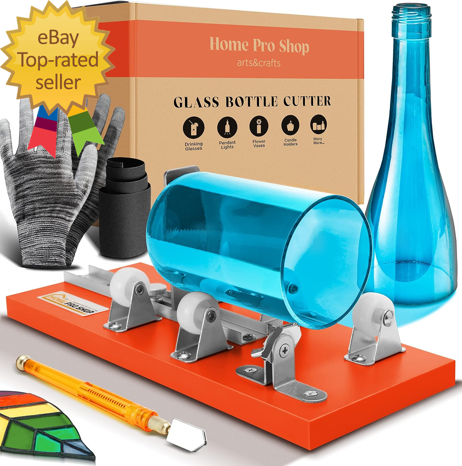 Home Pro Shop Premium Glass Bottle Cutter Kit  DIY Glass Cutter for Bottles Beer