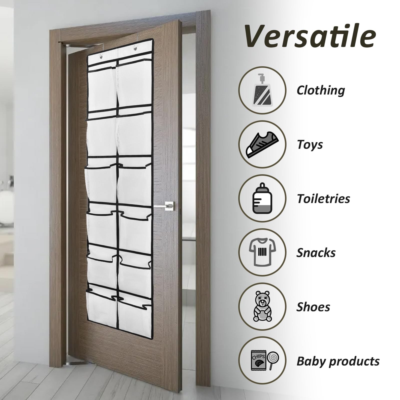 2PK 12 Large Pockets Over Door Hanging Shoe Organizer