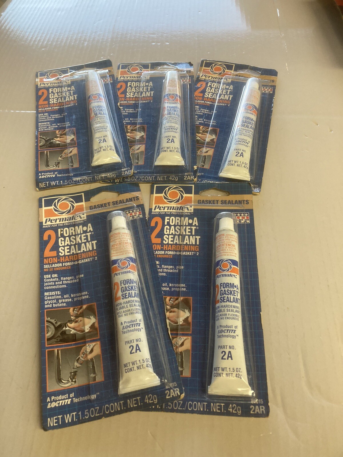 (5) Permatex 80015 Form-A-Gasket No.2 Sealant Squeeze 1.5 oz Tubes Slow-Drying