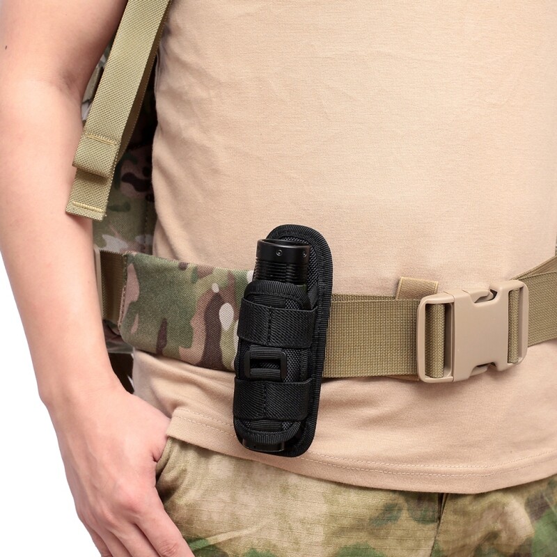 360 Rotatable Flashlight Bag 2 Pack Tactical Belt Mount Flashlight Carry Pouch