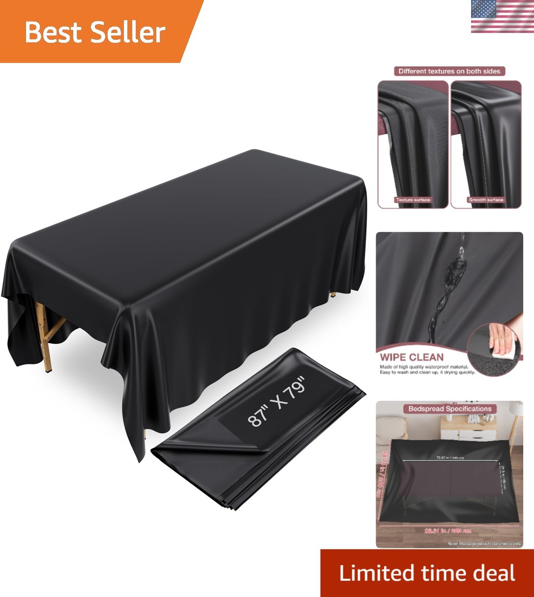 Versatile 87x79in Reusable Wax Mat - Waterproof Protection for Massage & Waxing