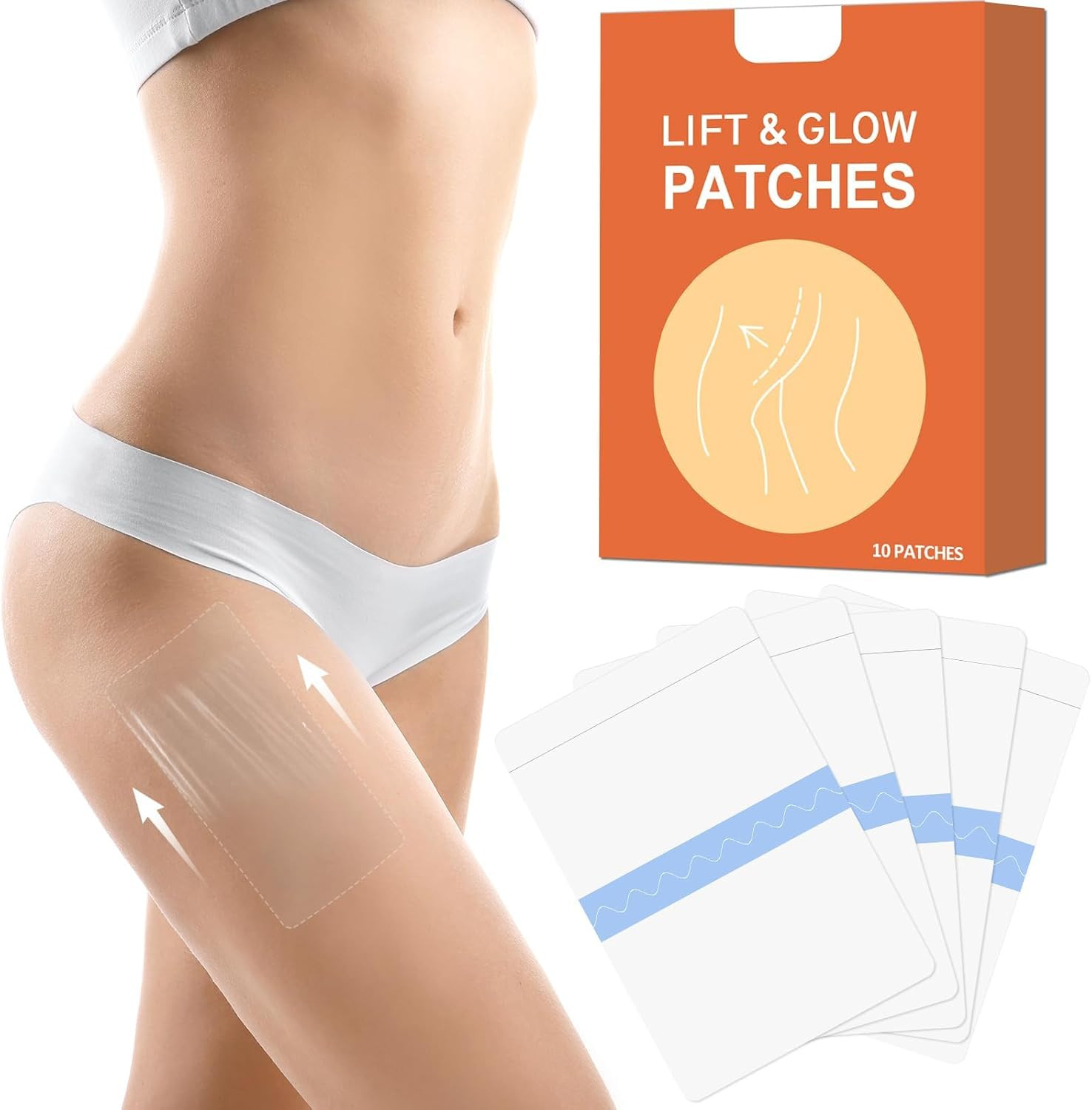 Thigh Lift Tape for Loose Skin, Waterproof Invisible Firming Patches for Legs, R
