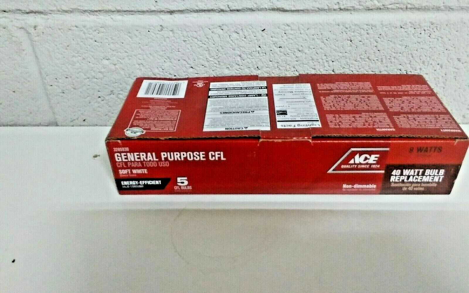 CFL 5-Pack~Soft White 9 Watt Medium Base Bulbs Ace Hardware Free Shipping!