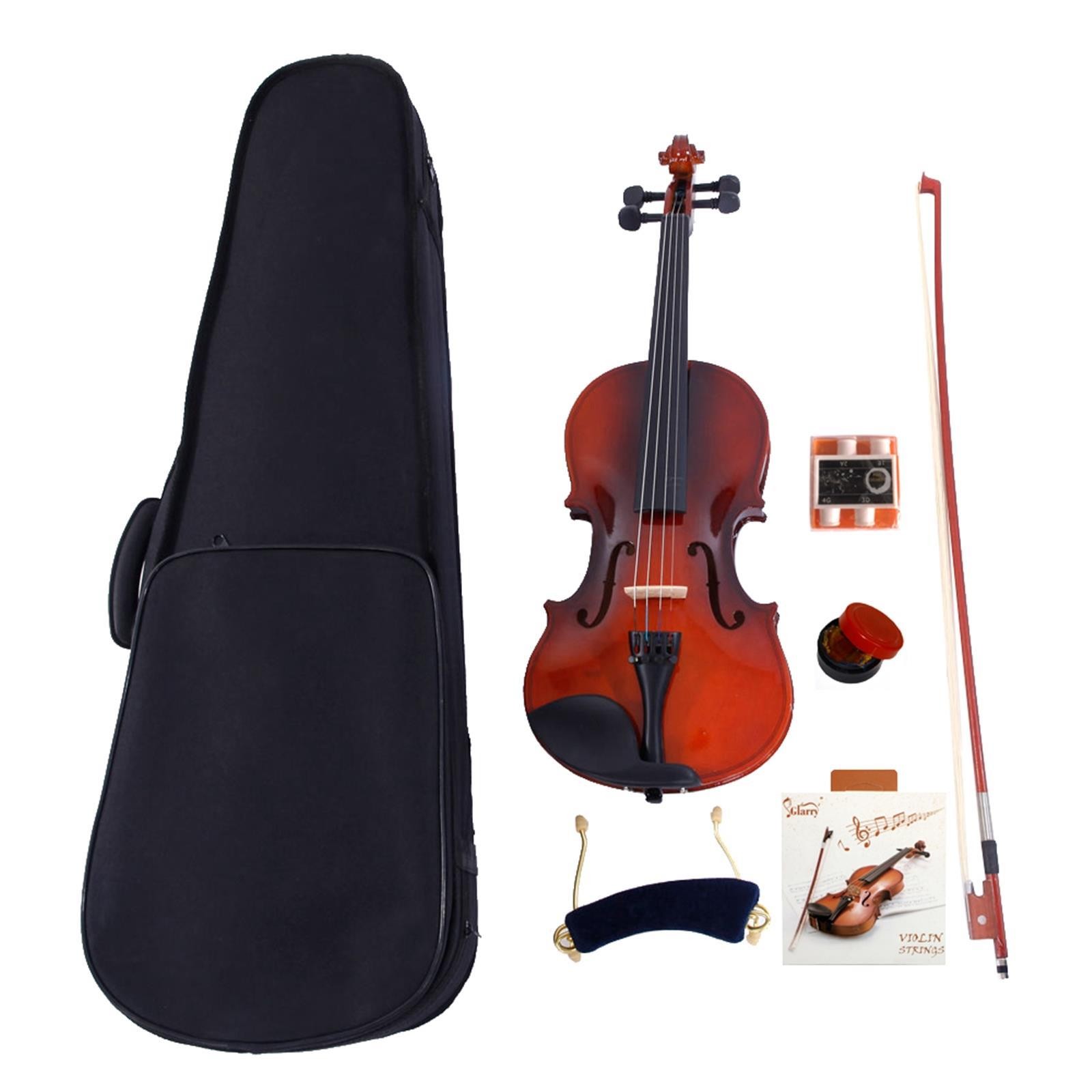 Glarry 4/4 Natural Maple Wood Acoustic Violin Fiddle Set for for Student School