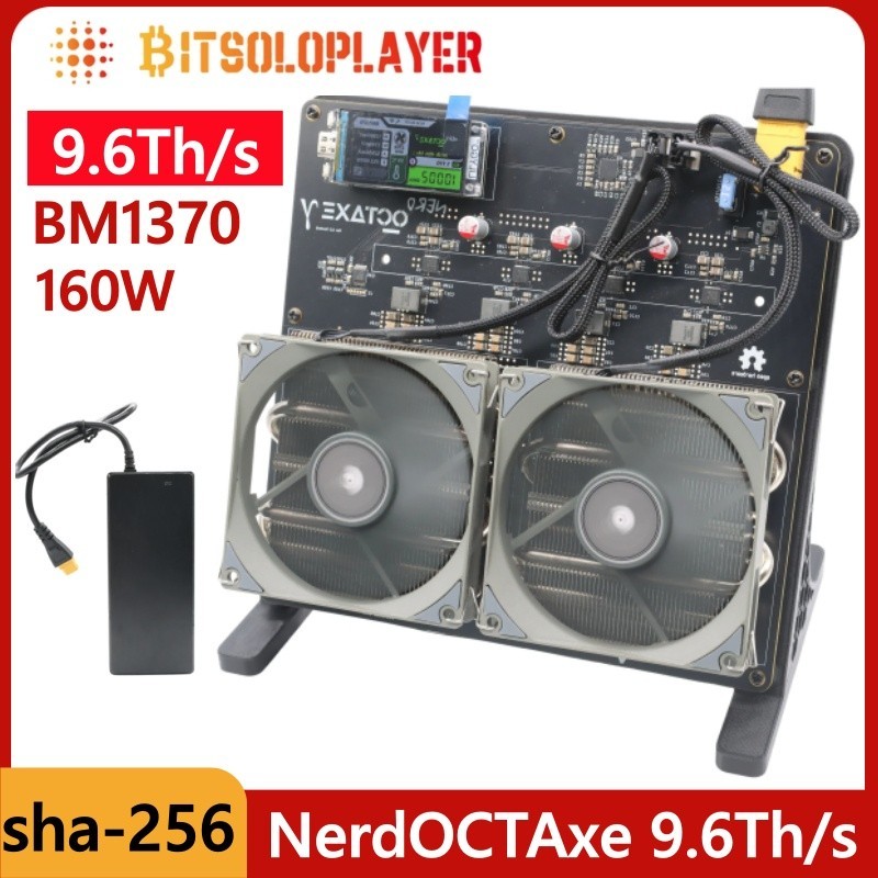 New Bitaxe NerdOCTAxe 9.6Th/s Dual Fans Air Cooling  200W Bitcoin Home Miner