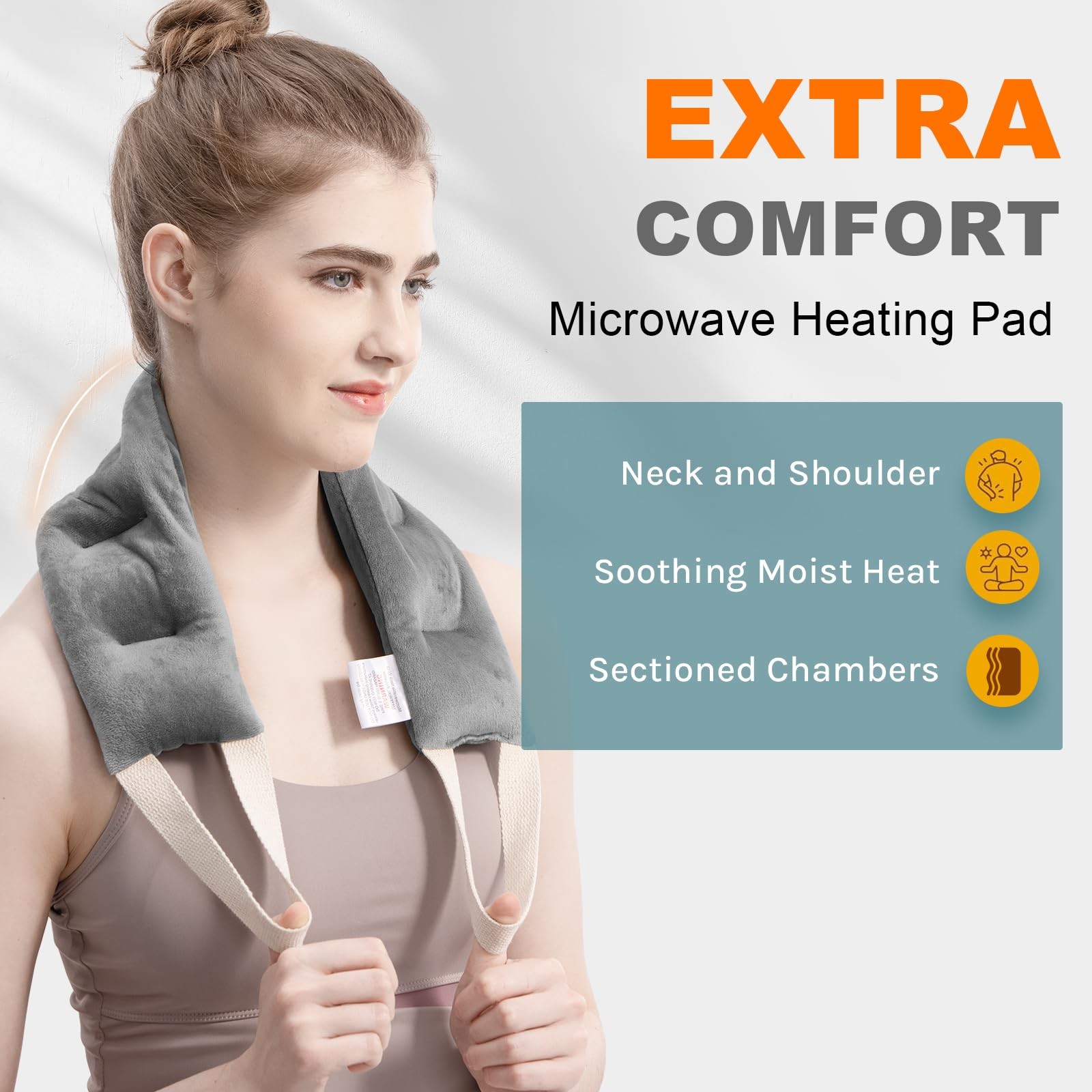 Microwavable Neck Heating Pad Weighted Heat Wrap Lavender