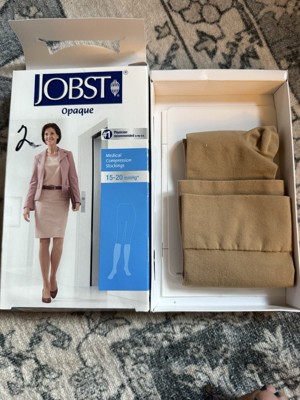 Jobst Opaque Medical Compression Stockings 15-20mmHg Beige
