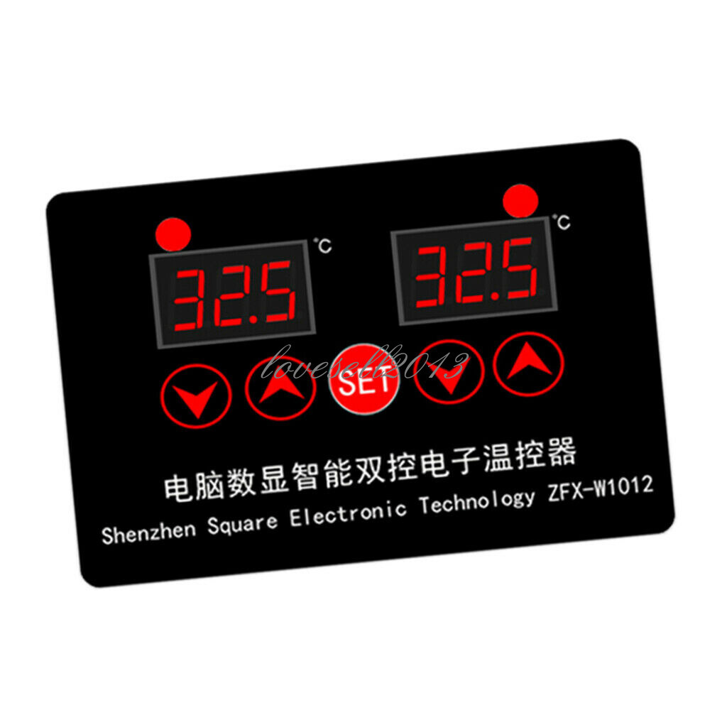 DC 12V  NTC 10K Dual Digital Thermostat Temperature Controller Sensor Module W