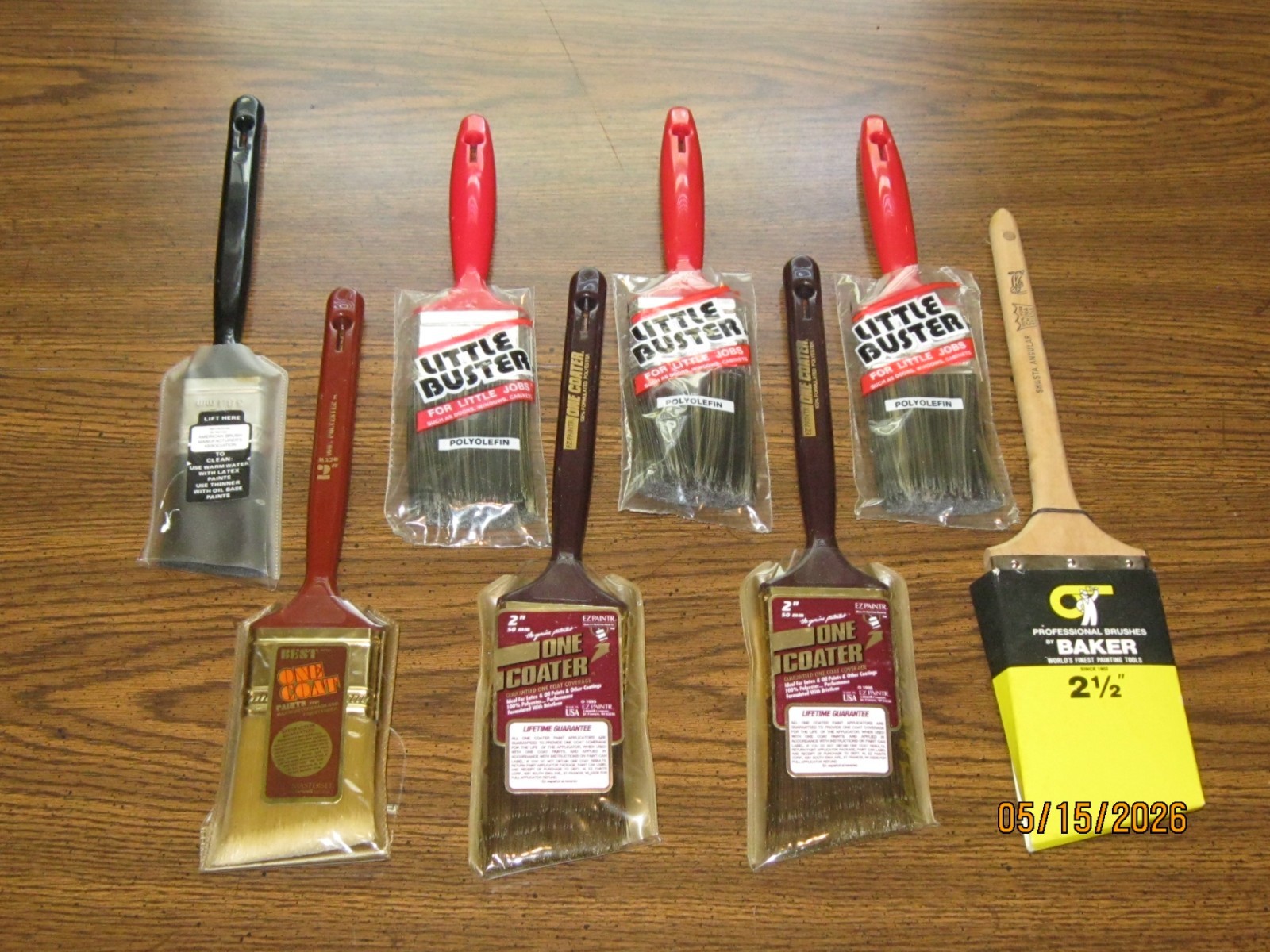 LOT OF 8 NEW PAINT BRUSHES BAKER ONE COAT LITTLE BUSTERS AND MORE