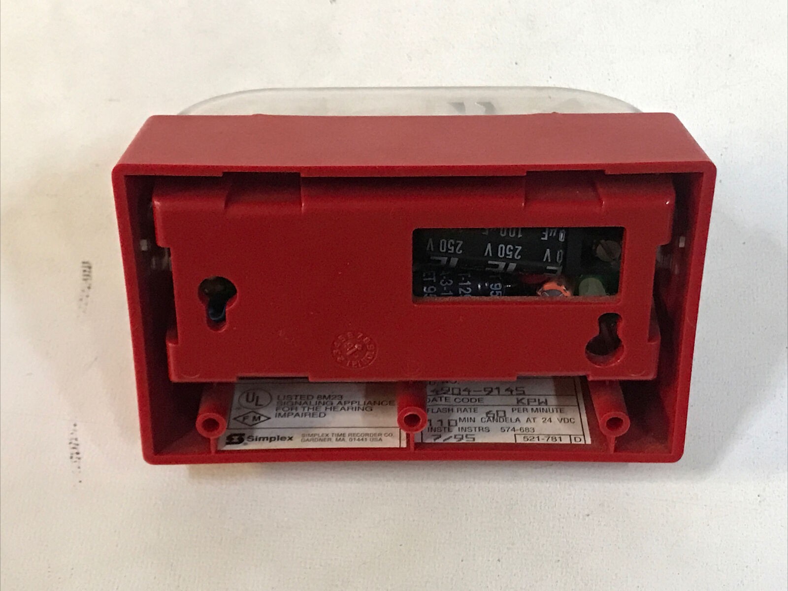 Simplex 4904-9145 0626274 Visable Only Fire Notification Appliance Strobe Light