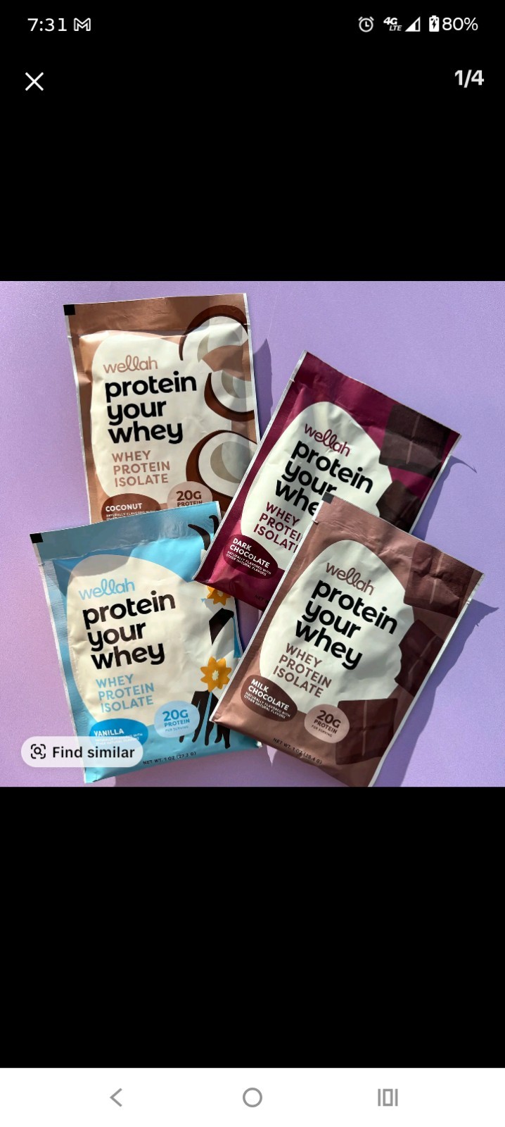 Wellah Grass Fed Whey Protein Variety Pack 20 Packs