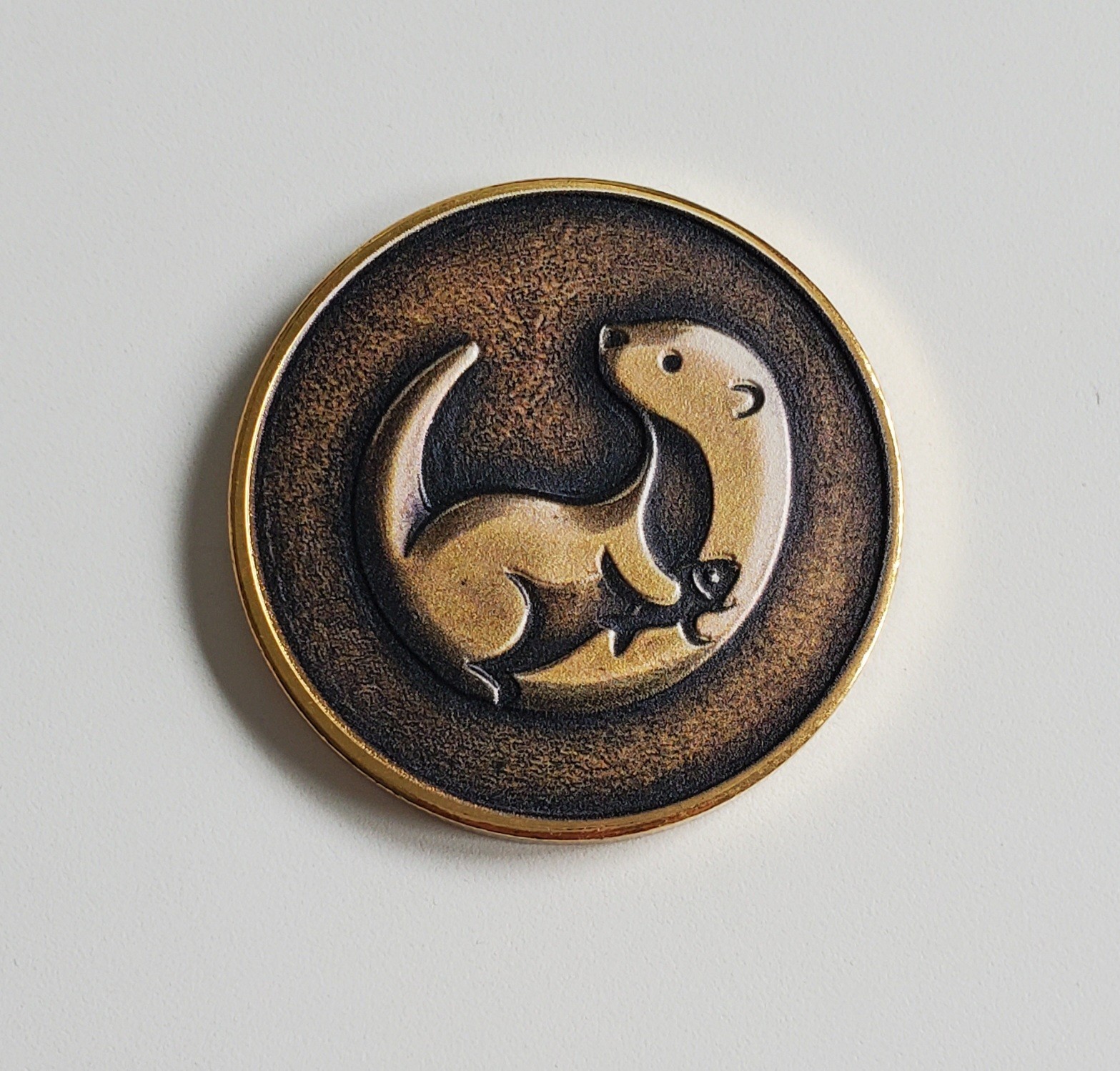 Engraved Brass "Otter" Collectable Coin