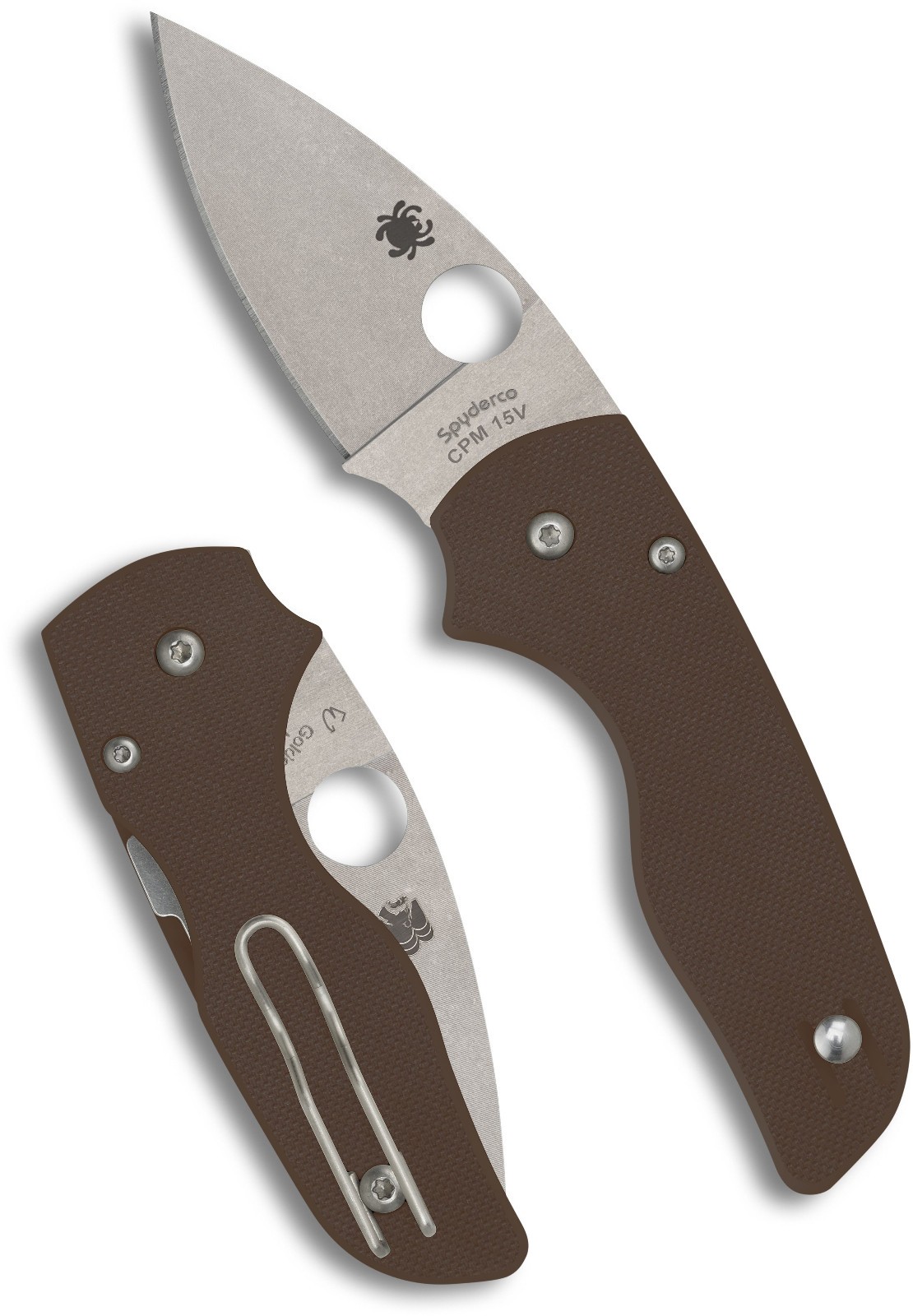 SPYDERCO Lil' Native Sprint Run, Brown G-10 Scales, CPM 15V Steel, C230MBGPBN15V
