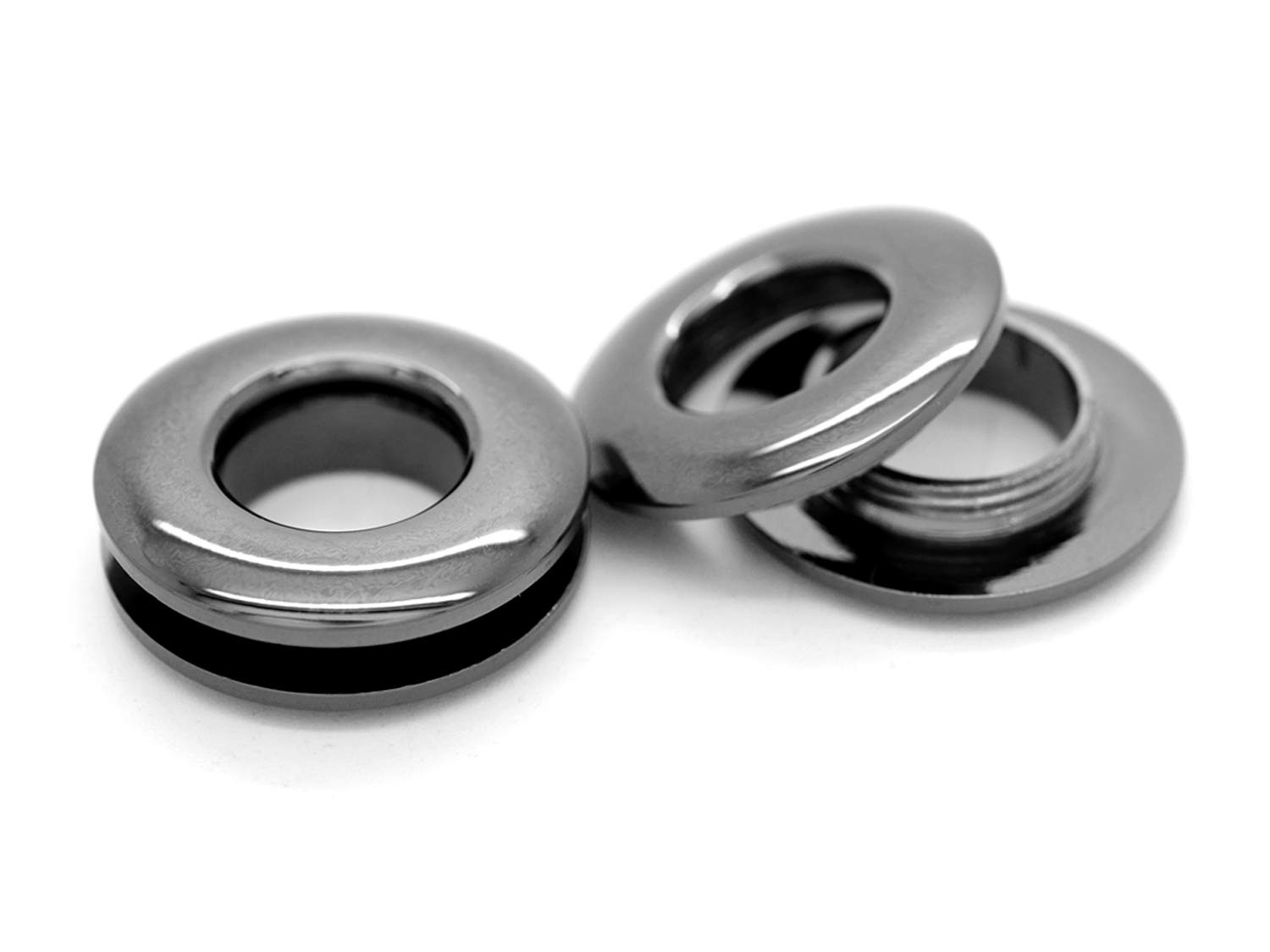 4 PCS Metal Screw Rings Eyelets Grommet 7/16 Inch 11mm Round Polished Gunmetal