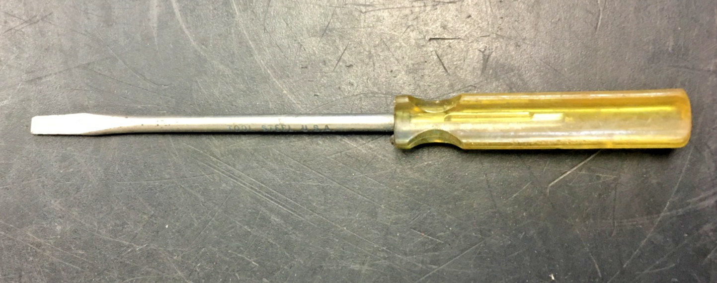 TOOL STEEL, Flathead Screwdriver PLASTIC Handle, 6.5", USA