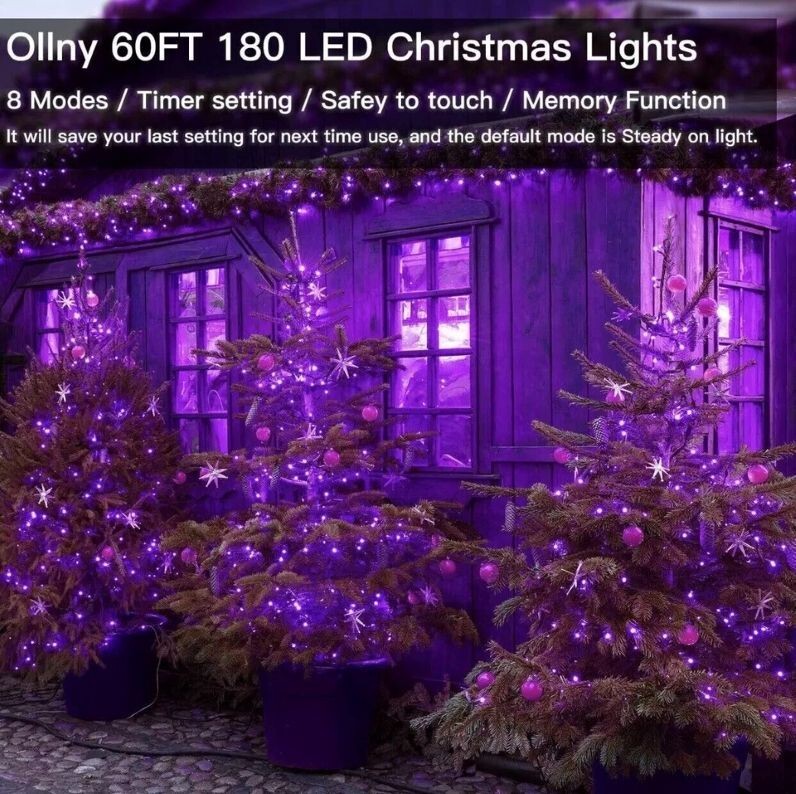180 LED 60ft String Decorative Lights Low Voltage Remote Control Energy Saving