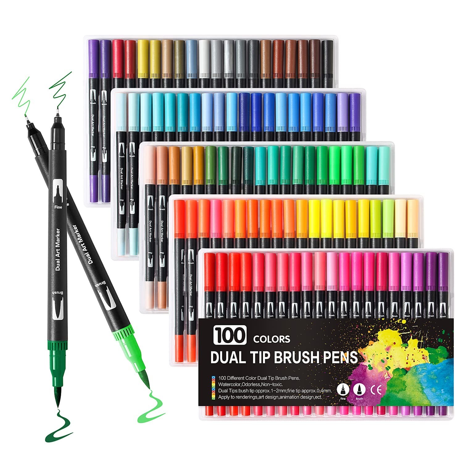 100 Colors Art Markers for Adults,Dual Tip Pens for Adult Illustration, Journ...