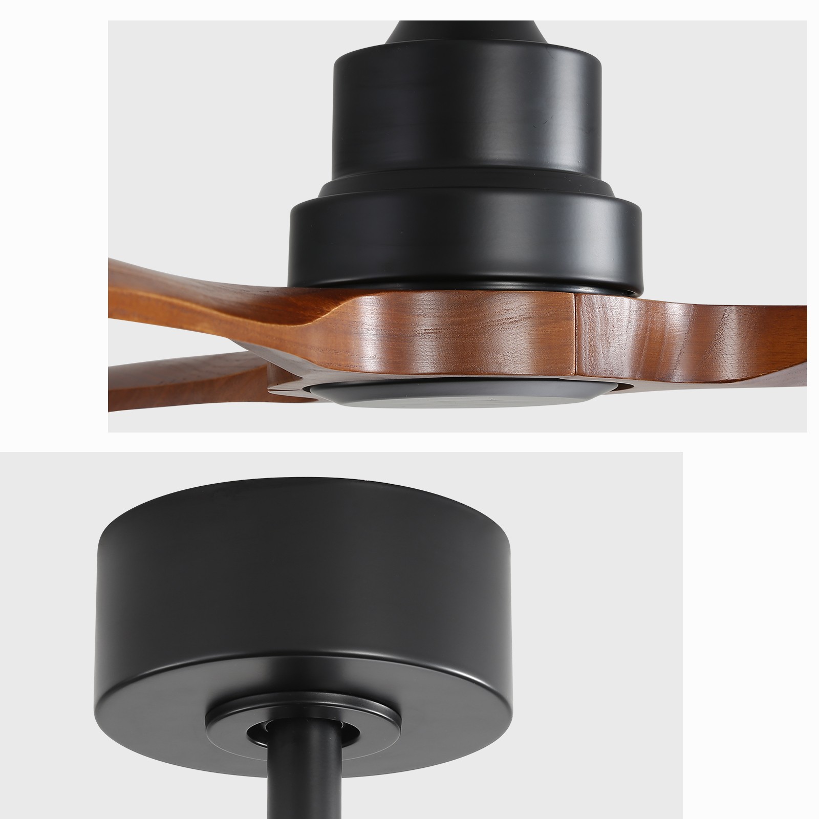 48in.Solid Wood Blade,Ceiling Fan,No Light,Reversible,Remote,Adjustable 6 Speed.