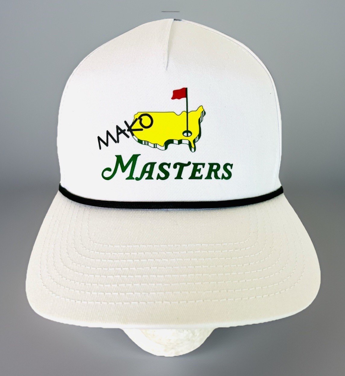 MAKO Masters White Snap Back Hat with Black Rope Quake City Caps