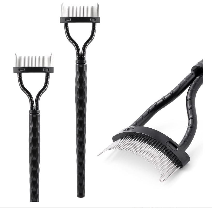 2Pc Eyelash Comb Separator Mascara Lash Brush Clump Remover with Cover