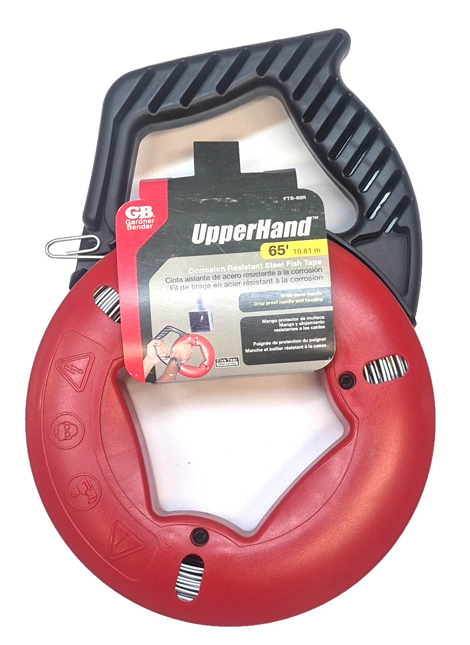 GB Gardner Bender FTS-65R Plated Carbon Steel Fish Tape W/ Rubber Grip