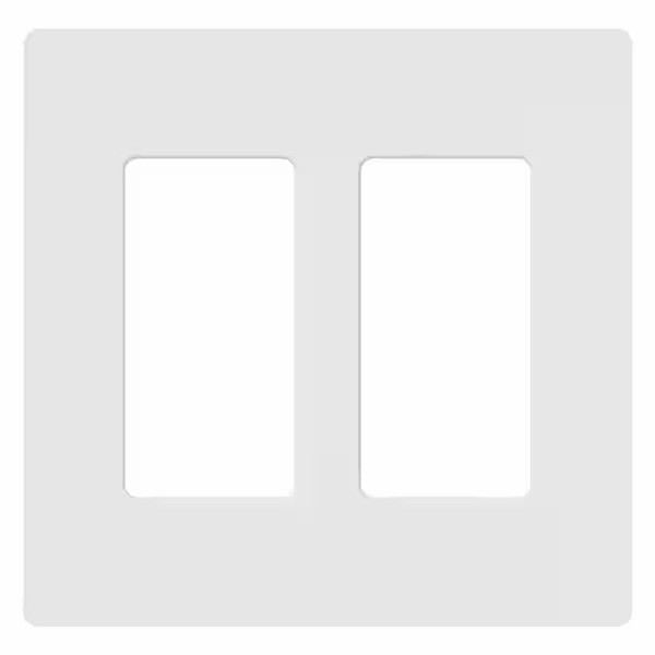 NEW- Lutron CW-2-WH Claro 2-gang Wall Plate - White