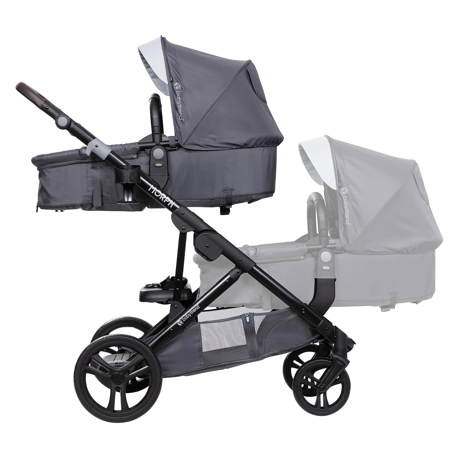 Morph Single to Double Stroller Second Seat, Dash Grey