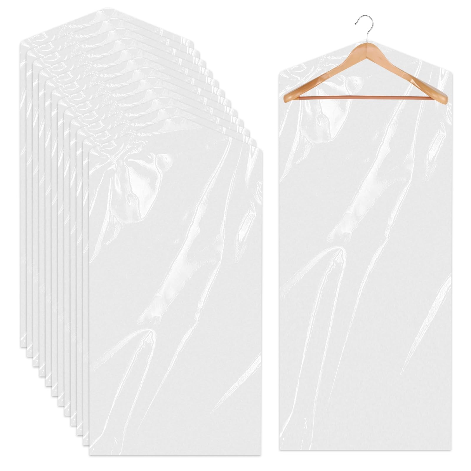 10 Pack Long Dress Covers 71 Inch Garment Bags for Hanging 10pcs 60x180cm