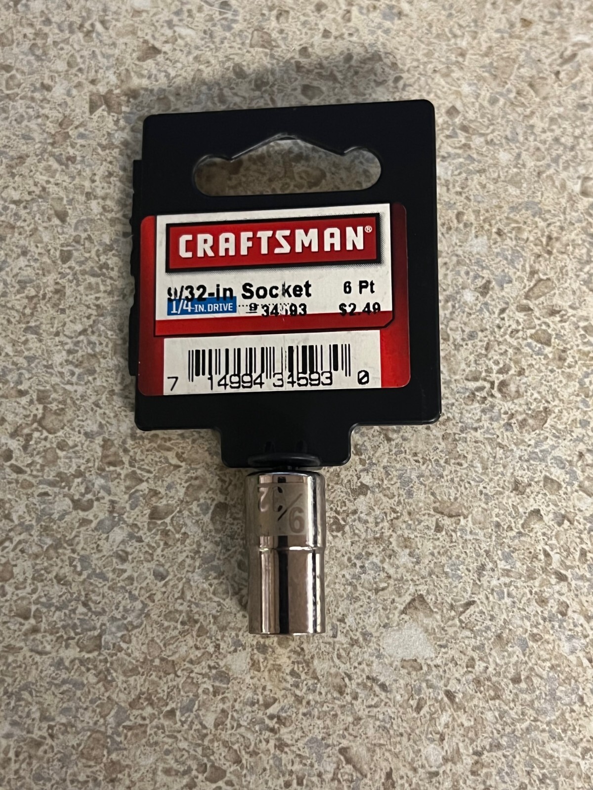 Craftsman 1/4" drive 9/32" Socket 6pt 34593 New