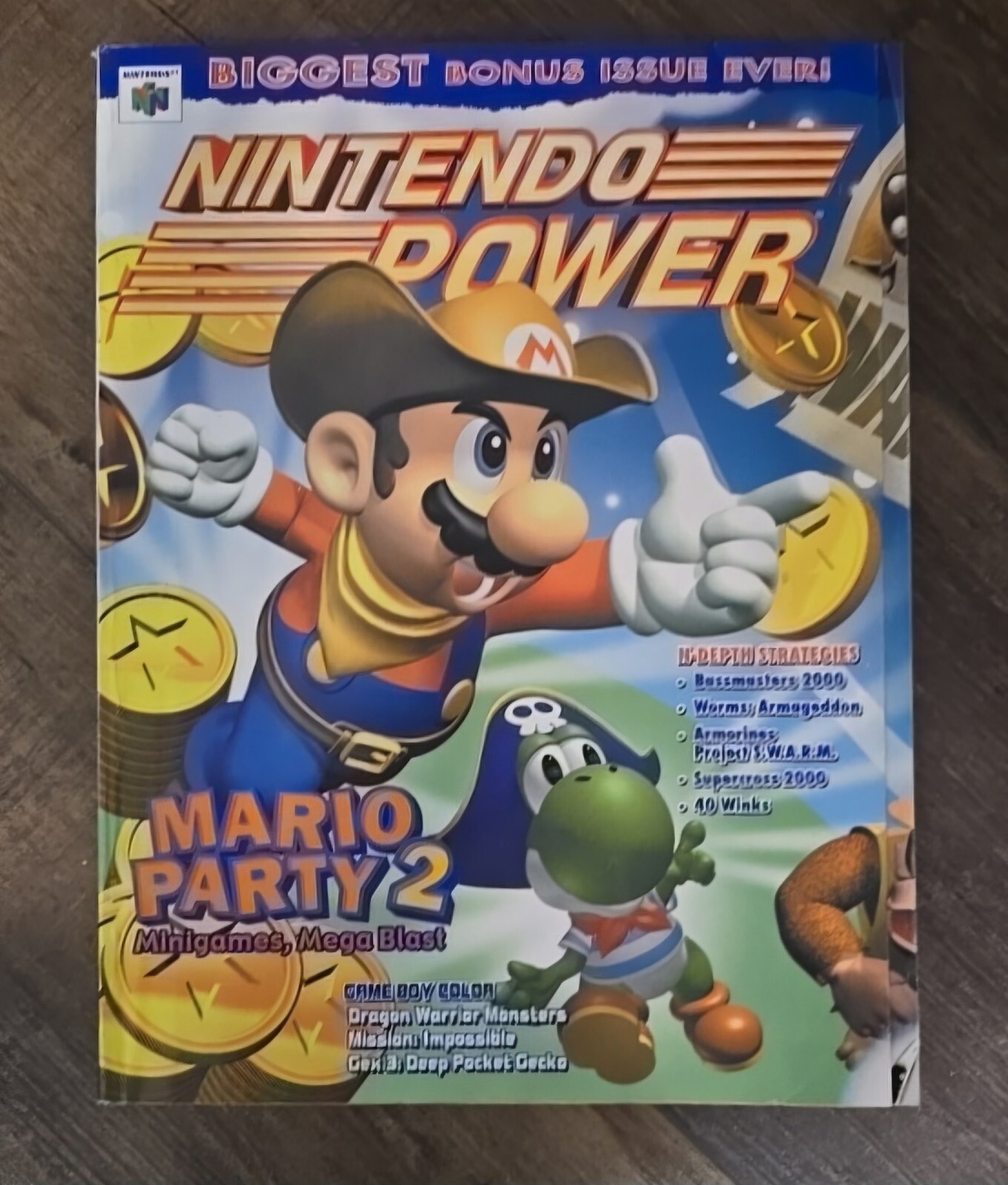 Nintendo Power Magazine Vol. 128 Jan. 2000 Mario Party 2 Poster & Comic Vintage