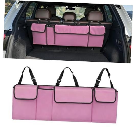 Car Trunk Organizer, Waterproof Backseat Hanging Large Storage with Pink