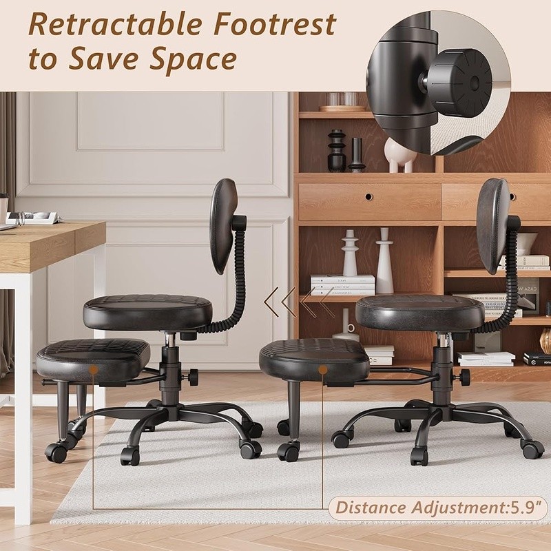 Cross Legged Office Chair Criss Cross Rolling Desk Chair Faux Leather Ergonomic