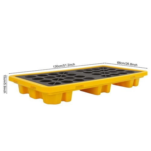 HDPE Spill Containment Platform 130 × 68 × 15 cm 80L With Drain Hole