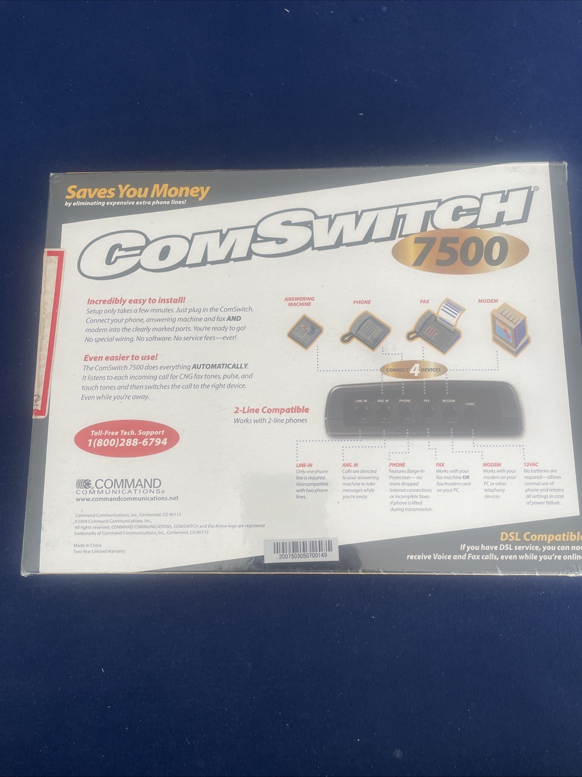 Command Communications ComSwitch 7500 Automatically Does It With One Phone Line