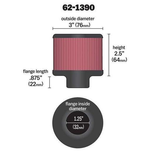Vent Air Filter/Breather: High Performance, Premium, Washable, Replacement