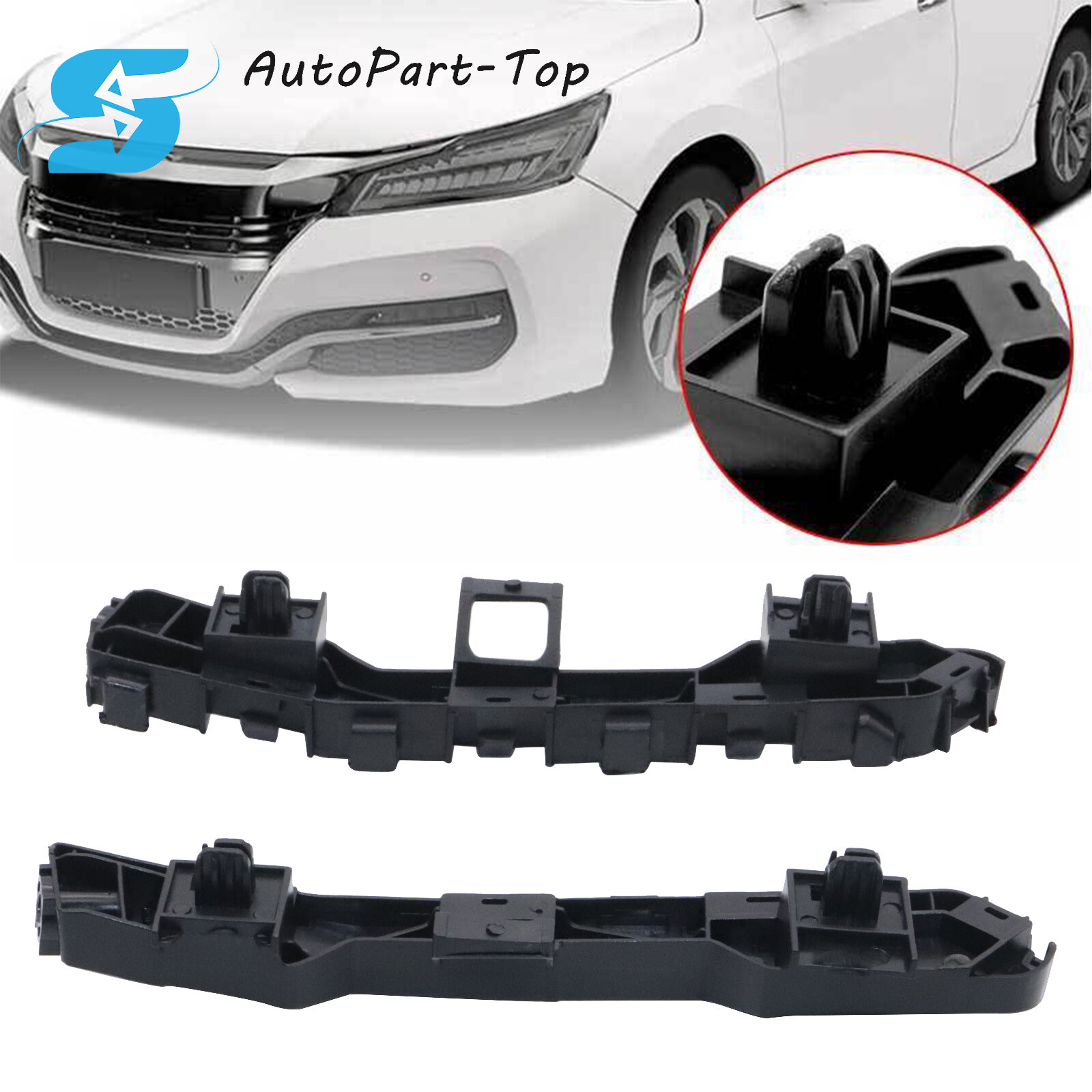 Pair Front Bumper Bracket Set Fit 2013-2017 Honda Accord Plastic Left & Right
