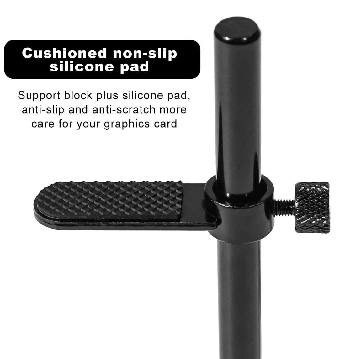 PEFWO GPU Support Bracket, Adjustable Height Graphics Card One Size, Black