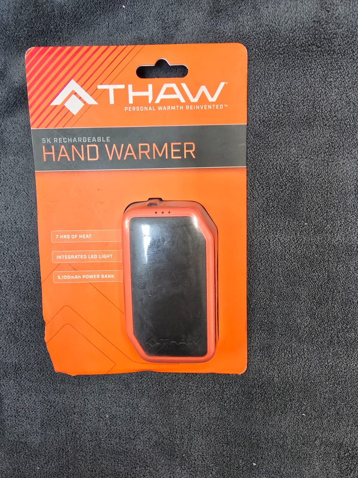 Thaw 5K Rechargeable Hand Warmer with Flashlight (5,200 mAH)