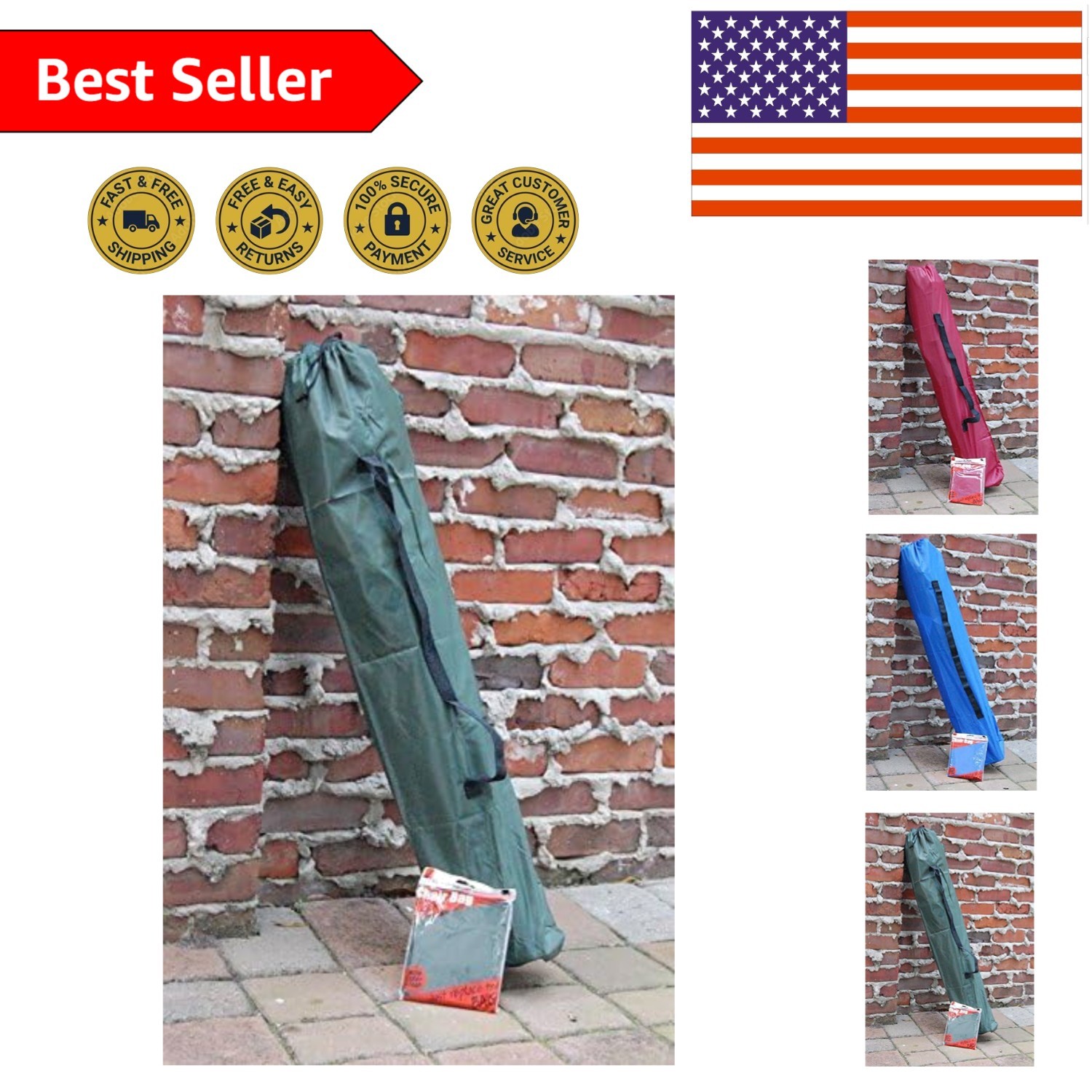 Lightweight Dark Green Camp Chair Replacement Bag - Portable Drawstring Design