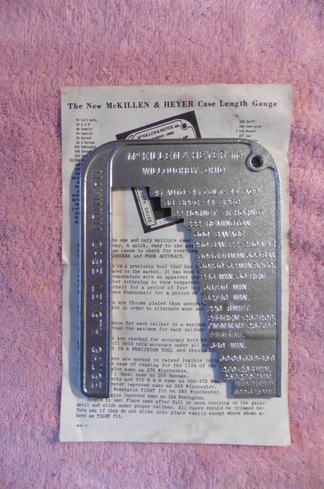 Vintage McKillen & Heyer Maximum Case Length Gauge Reloading Cartridge Cases