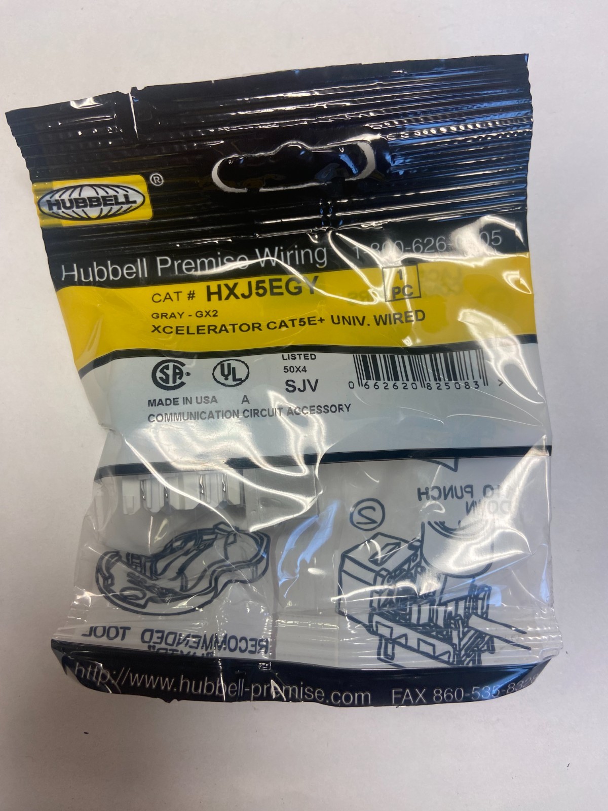 Lot of 20 HUBBELL XCELERATOR HXJ5EGY Universal Wiring Gray -New in box