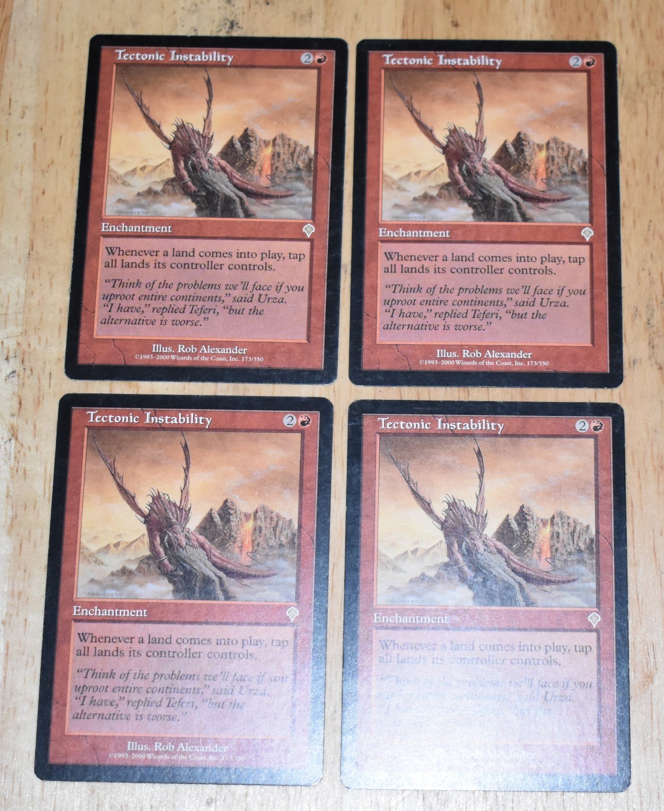 MTG 4x Rare Red Enchantment TECTONIC INSTABILITY