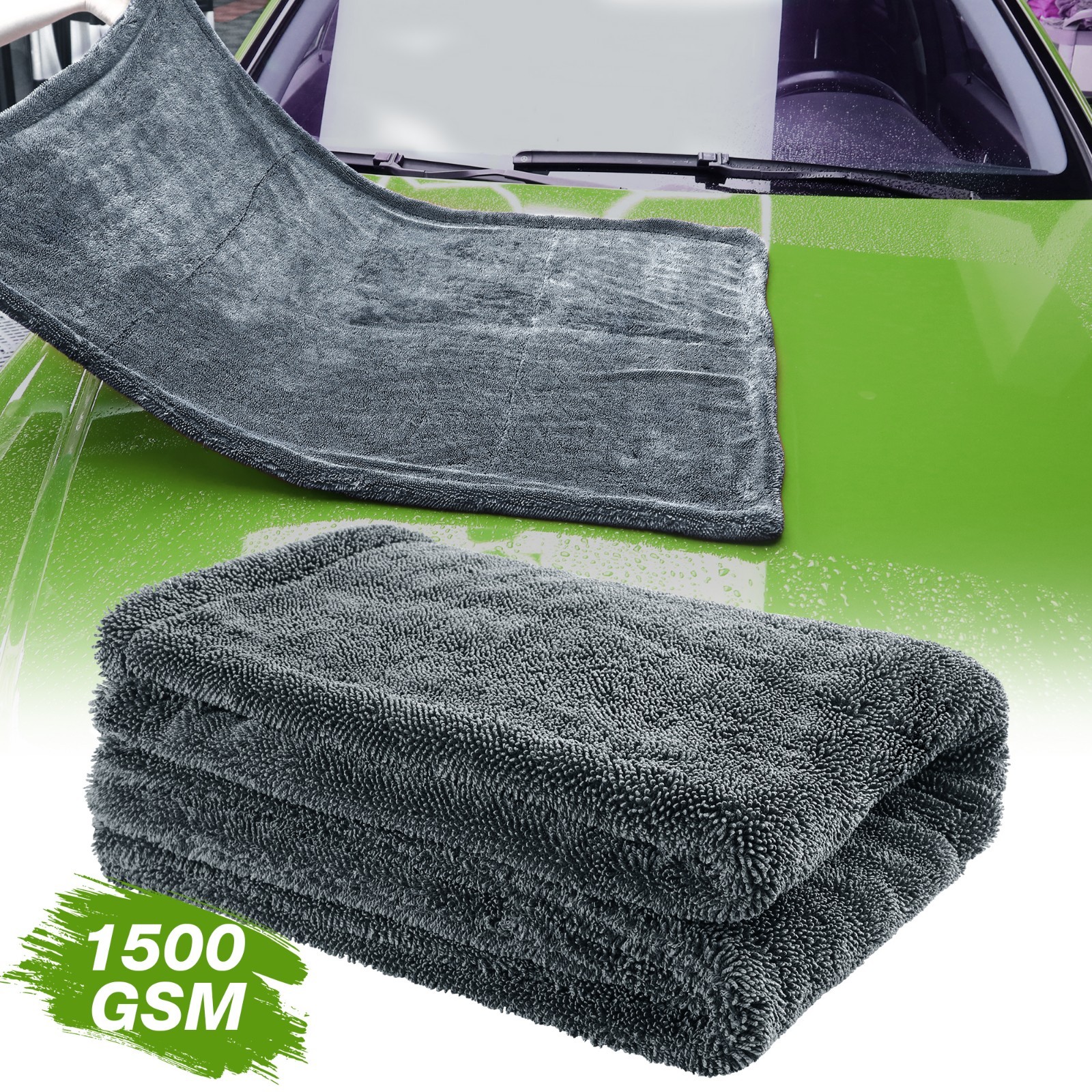 Microfiber Cleaning Cloth 24'' x 36" Water Absorbing Car Wash Towel 1500GSM