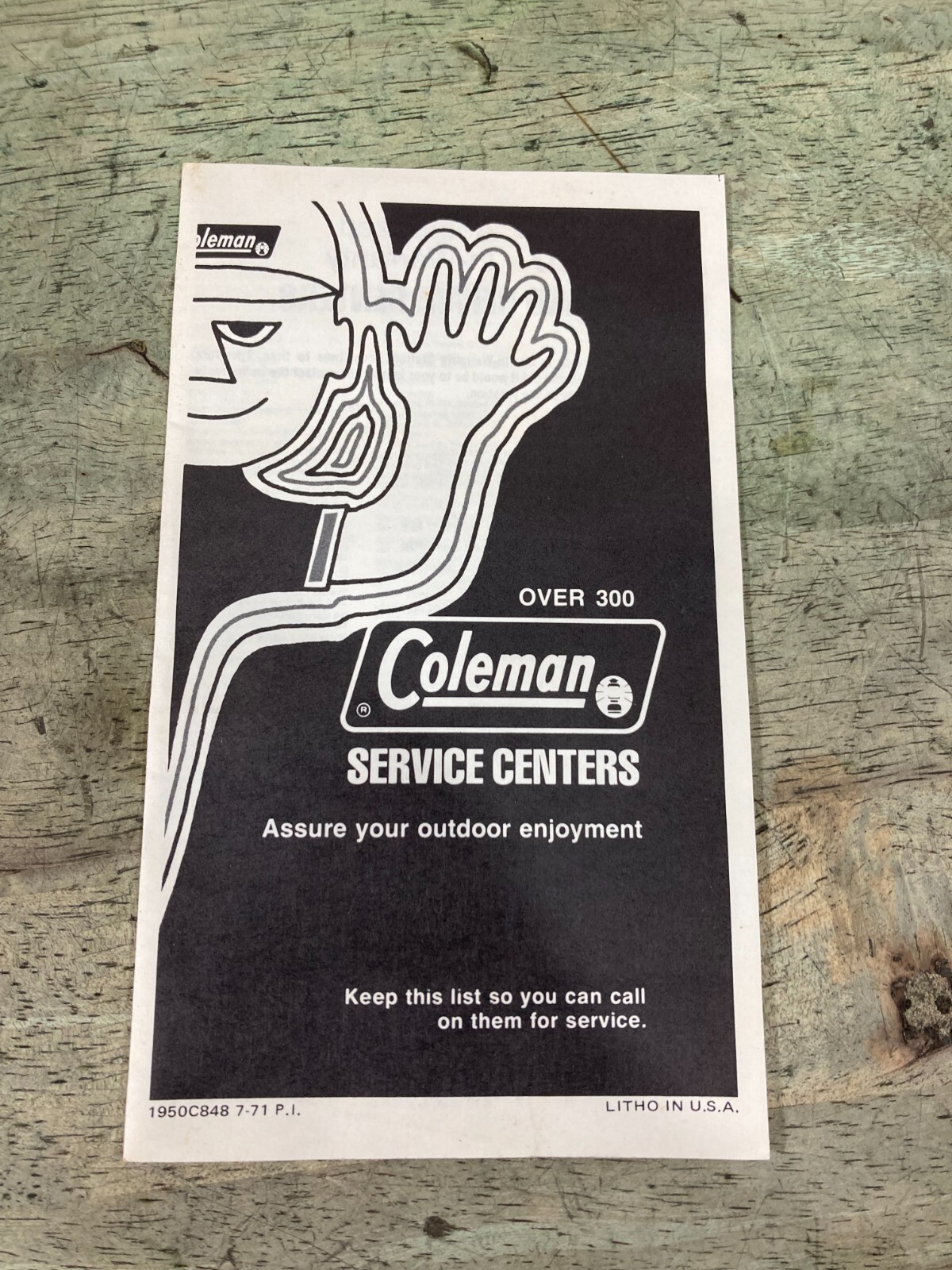 Coleman Service Center Pamphlet Insert - circa 1970's