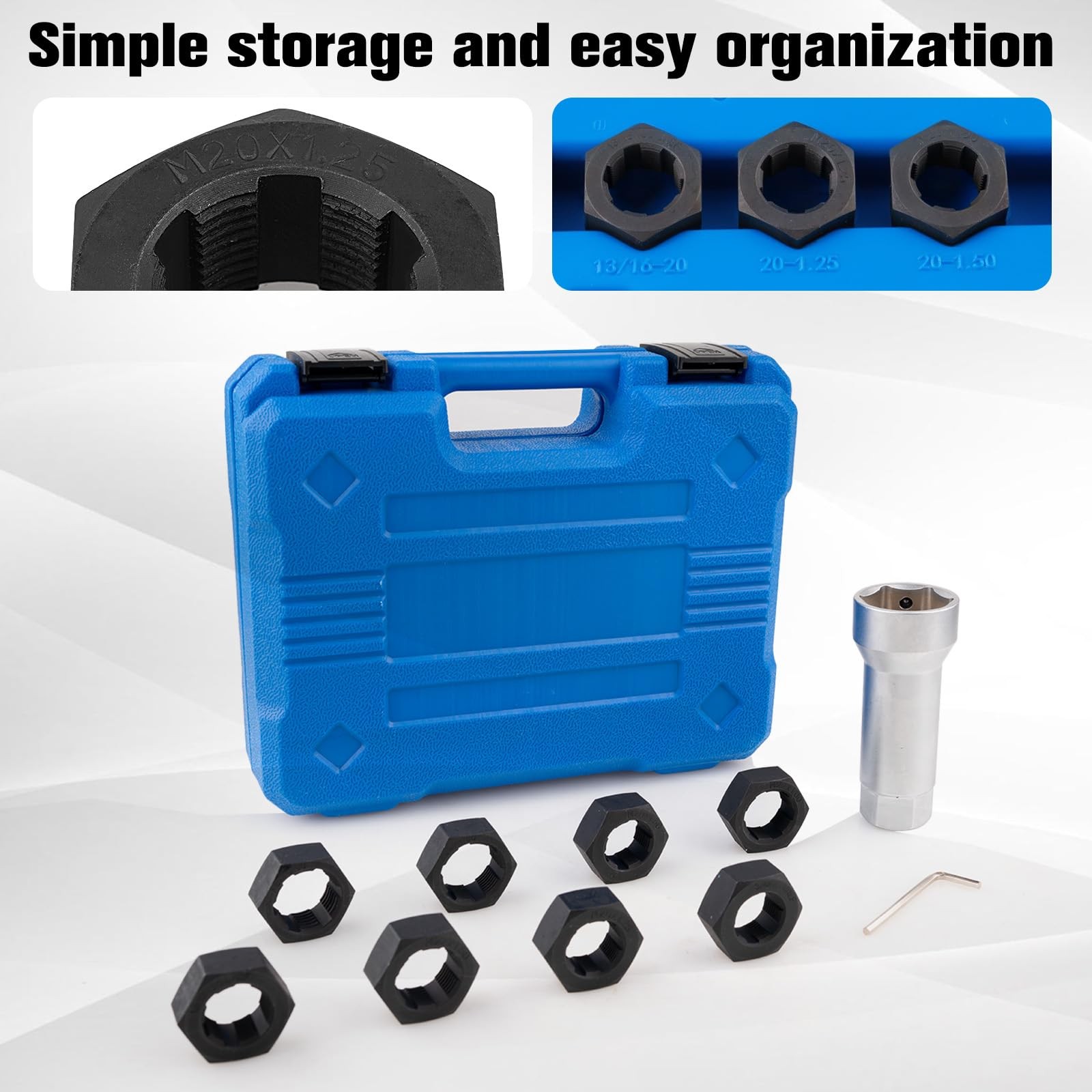 Marvelity 10-Piece Axle Spindle Thread Chaser Set - Includes 8 Dies &...