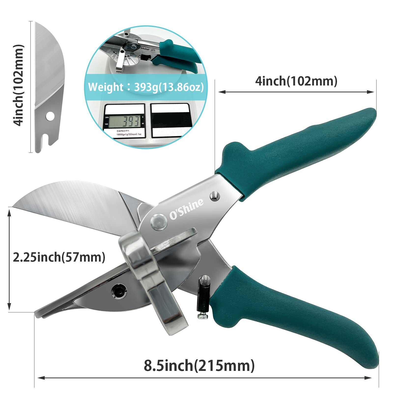 Oshine Miter Shears For Angular Cutting Molding Crafting Wood Quarter Round Cut