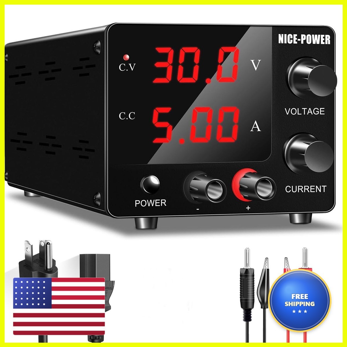 NICE-POWER SPS-E305 DC Power Supply 30V 5A Adjustable Switching LED Display