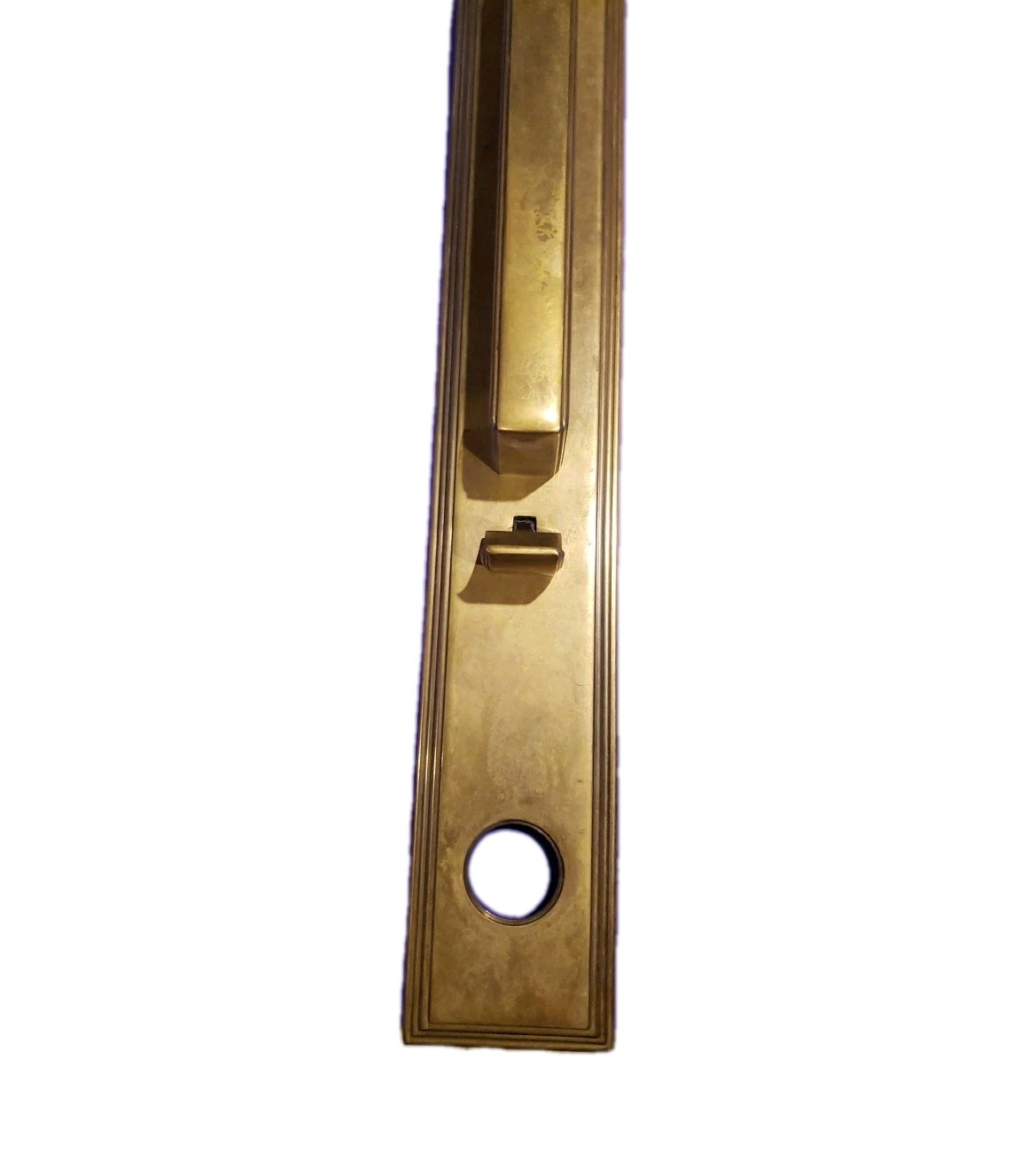 Exterior Door Back Plate Handle  Cylinder Handleset  Brass