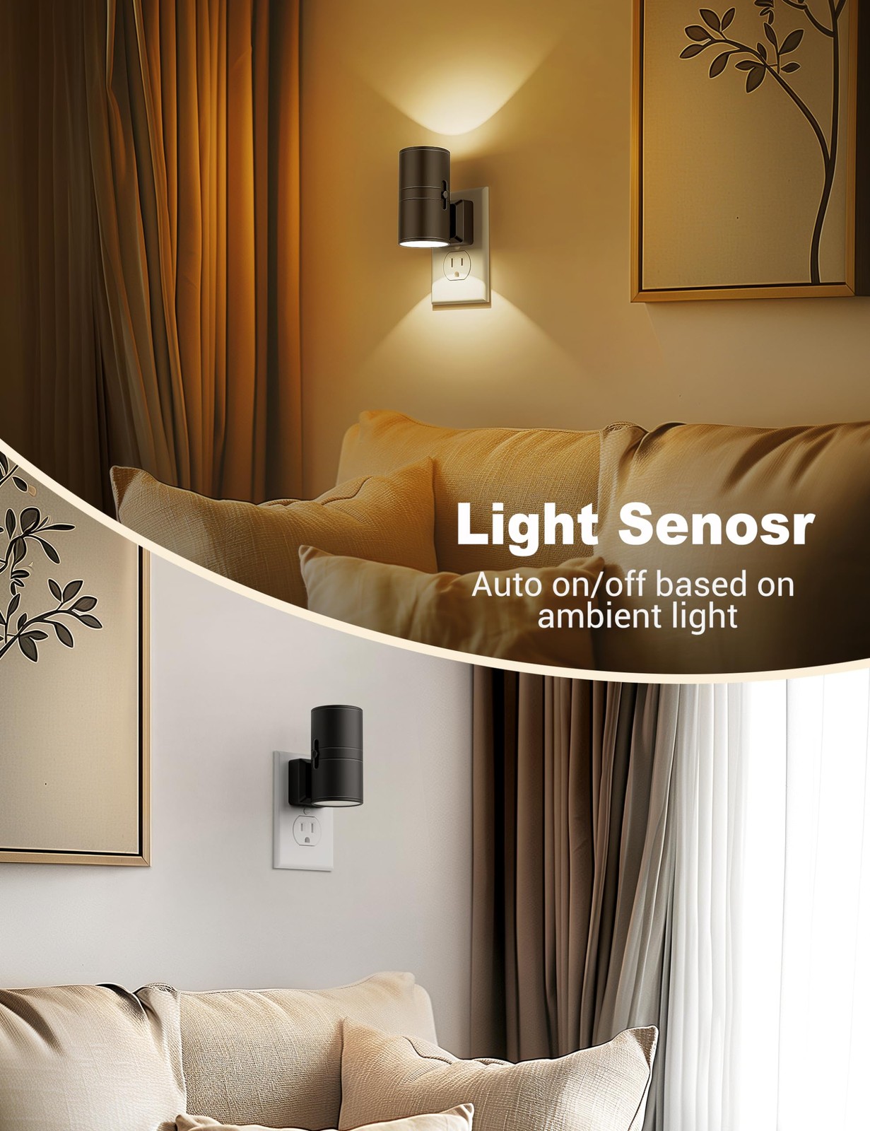 Night Lights Plug into Wall, Dimmable Night Light Plug in, Modern Night Light...