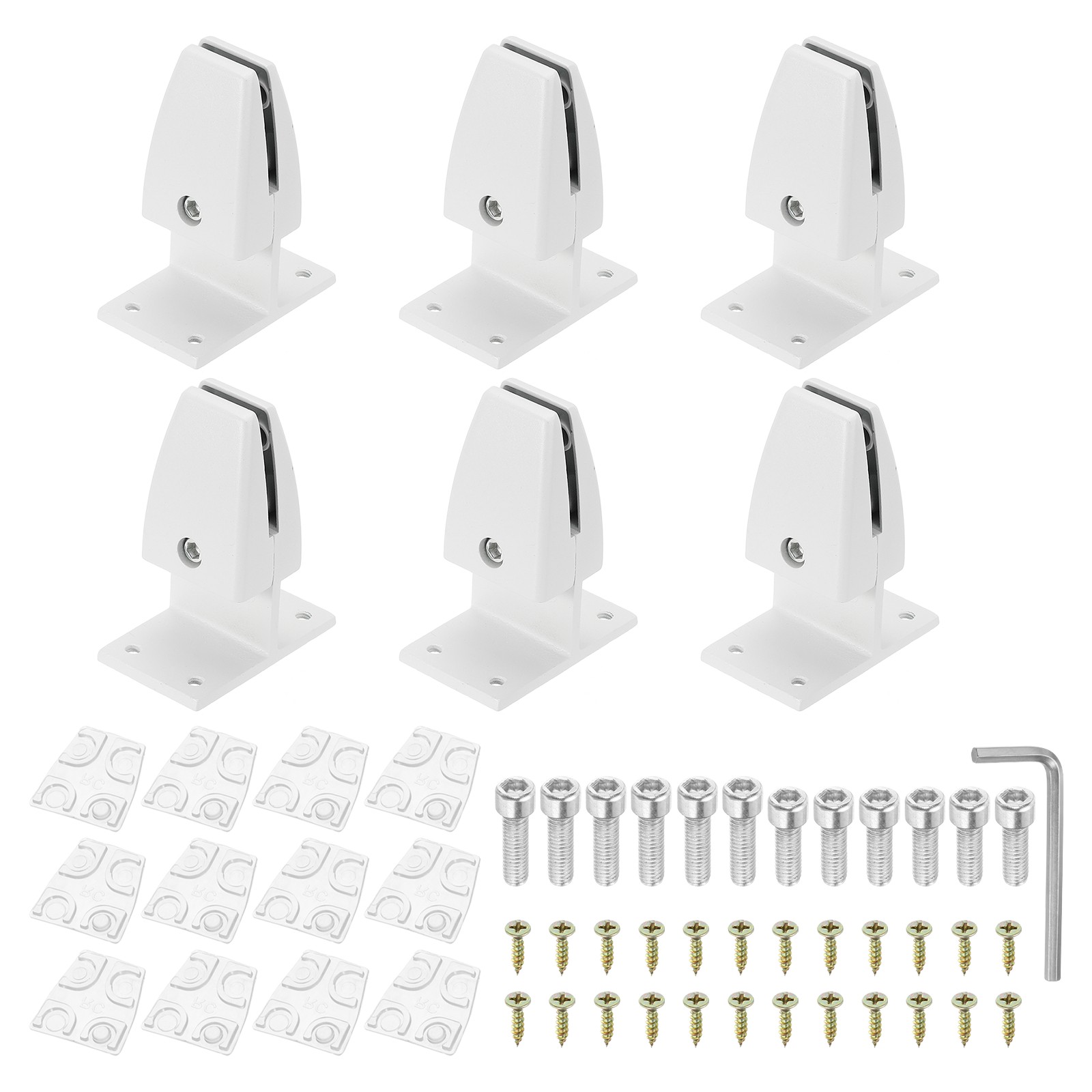 6Pcs, Adjustable Desk Divider Partition Clips T-Shape Guard Support White